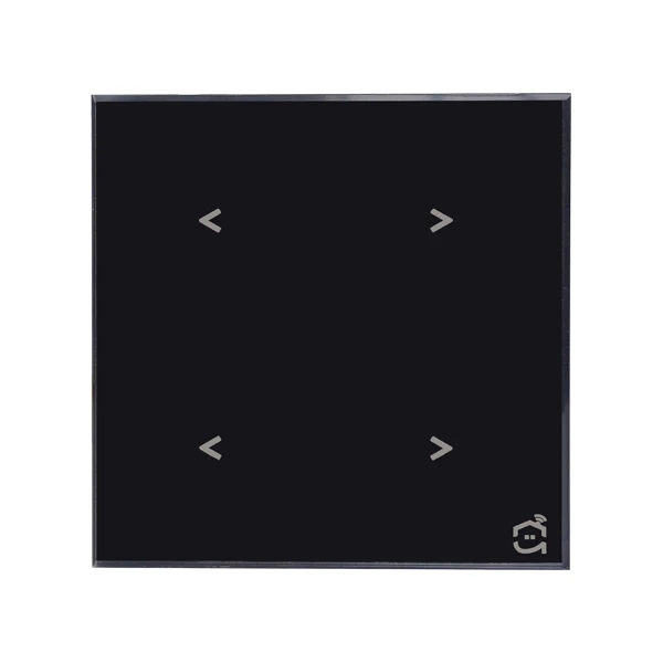 کلید پرده هوشمند - مدل اسپات - حالت افقی - دوبل - رنگ مشکی - نمای جلوی محصول