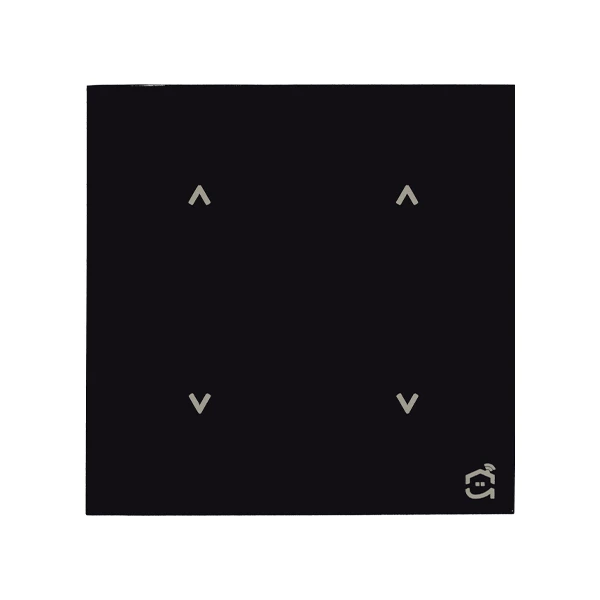 کلید پرده هوشمند - مدل اسپات - حالت عمودی - دوبل - رنگ مشکی - نمای جلوی محصول