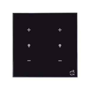 کلید دیمر هوشمند - مدل اسپات - دوبل - رنگ مشکی - نمای جلوی محصول
